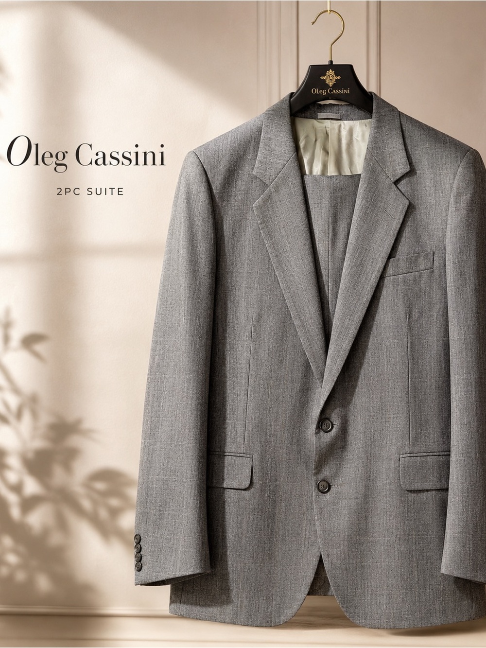 Oleg Cassini | Men’s 2pc Vtg. Glen Plaid Wood Suite
